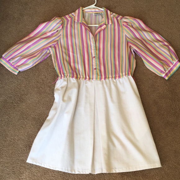 Vintage candy striped dress size medium - Picture 2 of 4